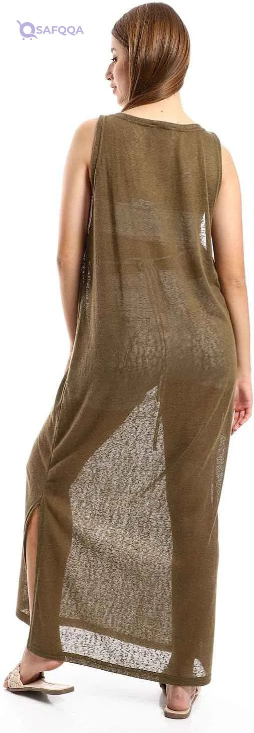 Jamila Women Round Collar Cover UP With Side Slits OuterWear - Safqqa Egypt