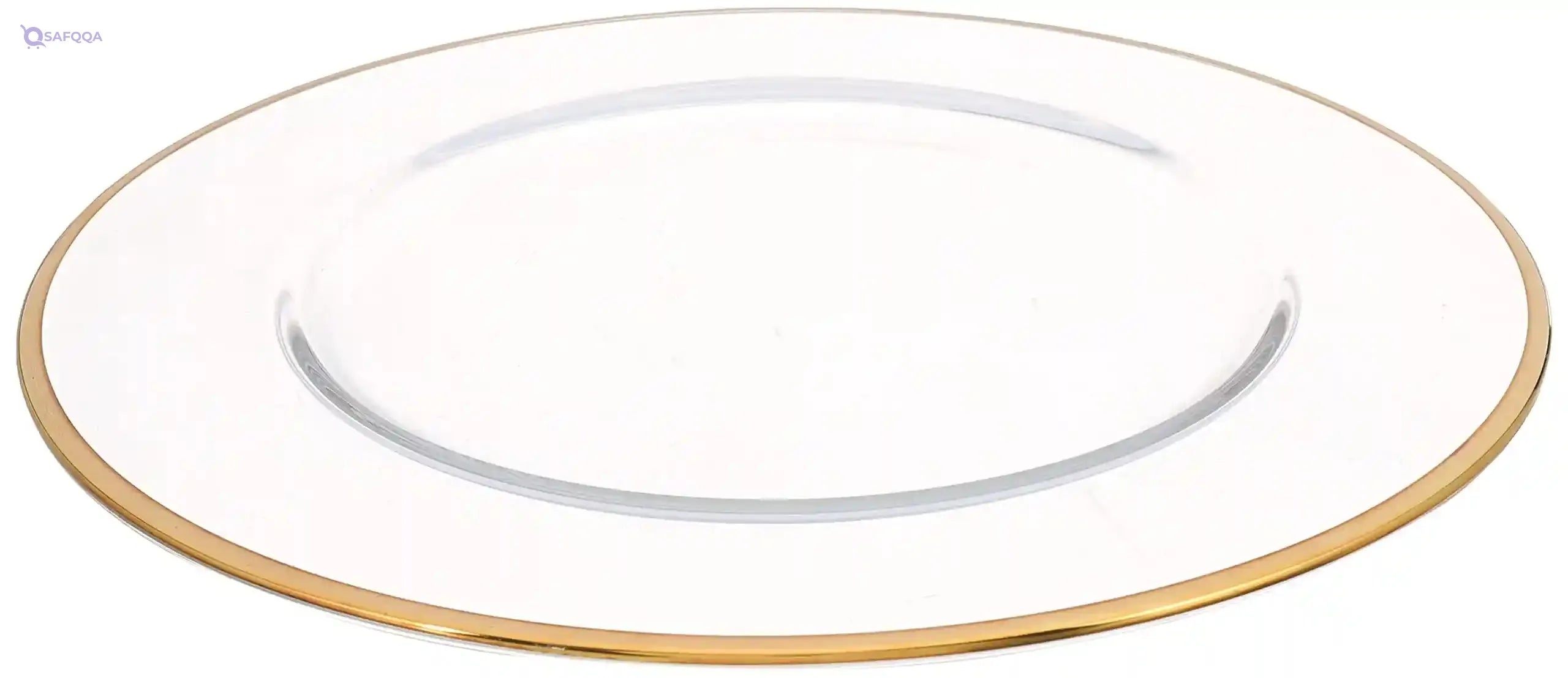 IVV-ARIA Charger Plate 32 cm Clear with Gold Line - Safqqa Egypt