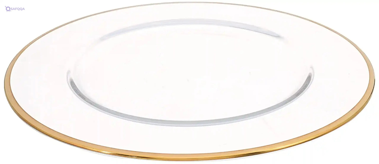 IVV-ARIA Charger Plate 32 cm Clear with Gold Line - Safqqa Egypt