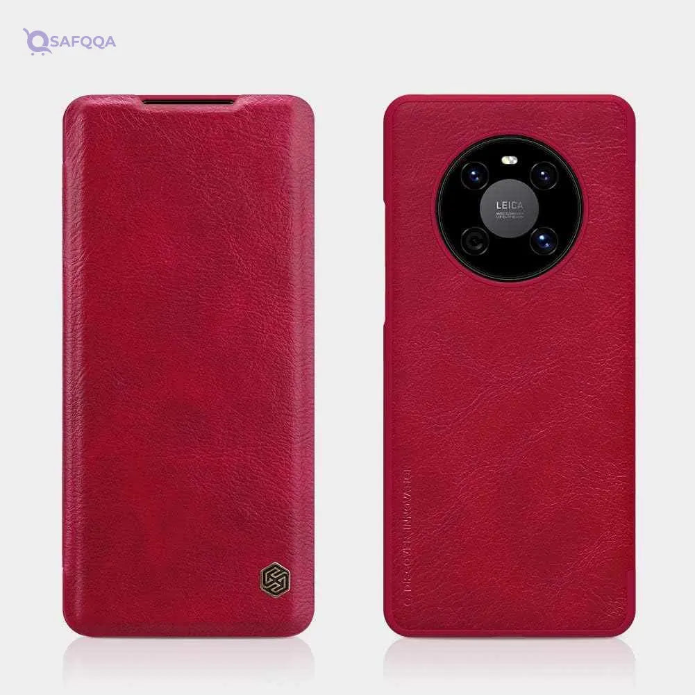 Nillkin Qin Leather Series Cover Case Designed For Huawei Mate 40/Mate 40 E - Red - Safqqa