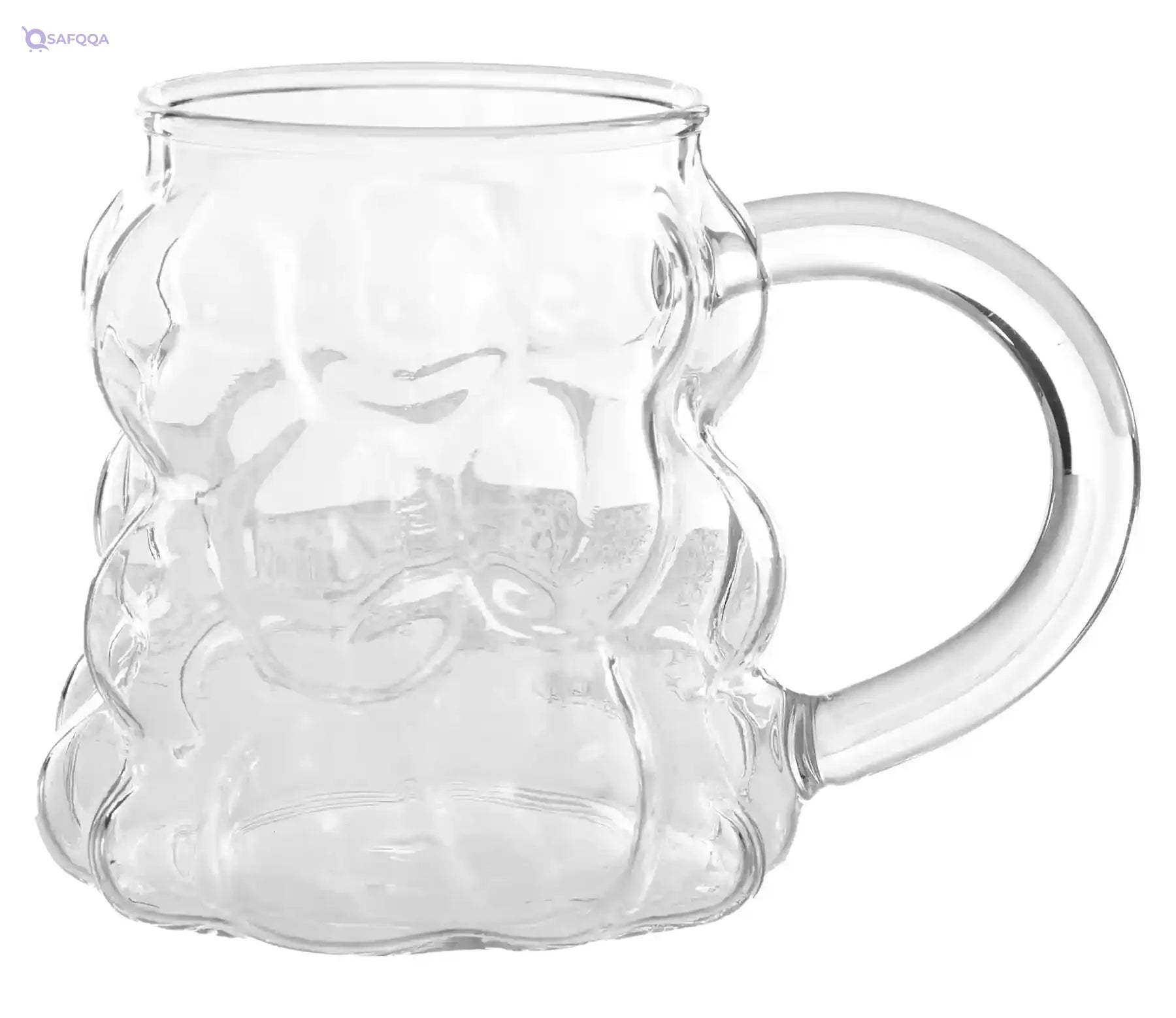 Bubbles Glass Mug 170ml – Clear Transparent Design - Safqqa