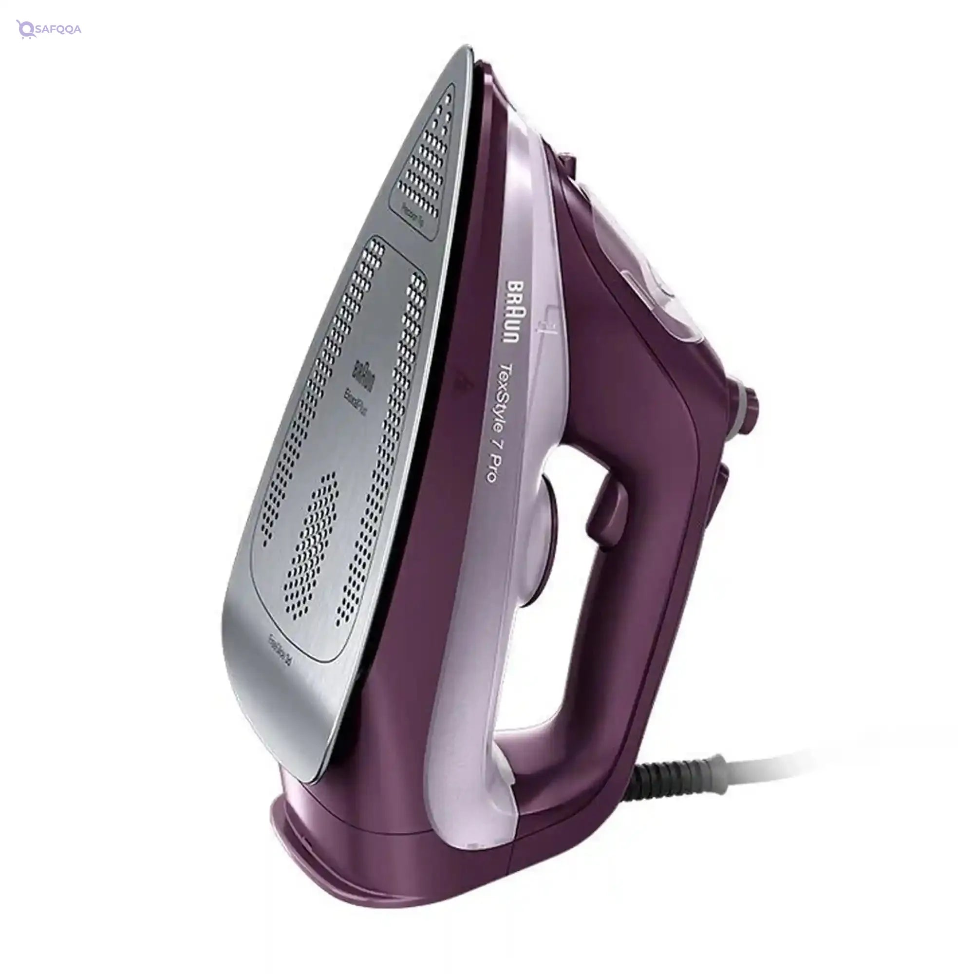 Braun TexStyle 7 Pro SI7181VI Steam Iron – 3100W, FreeGlide 3D, EloxalPlus Soleplate, Precision Tip, Vertical Steaming, Auto-Off, 300ml Tank – Violet-Damage Box - Safqqa Egypt
