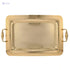 Almarjan Stainless Steel Serving Tray Gold -54.8L x 7.6W x 36.4H centimeters-Open Box - Safqqa