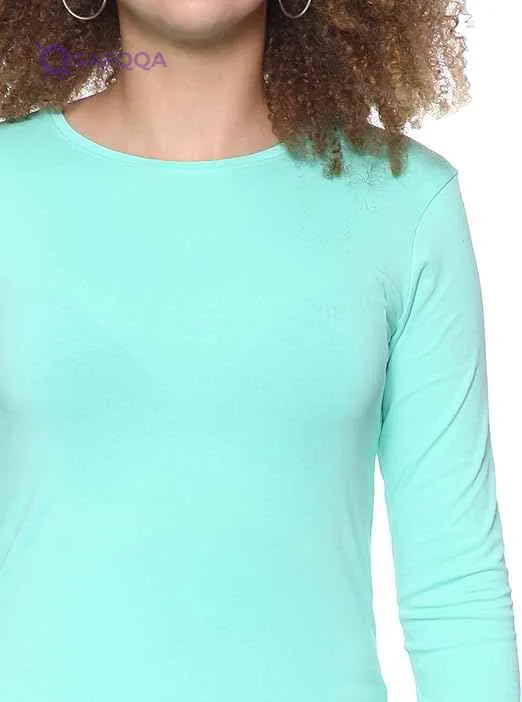 Splash Women’s Long Sleeves Round-Neck Slim-Fit T-Shirt - Safqqa Egypt