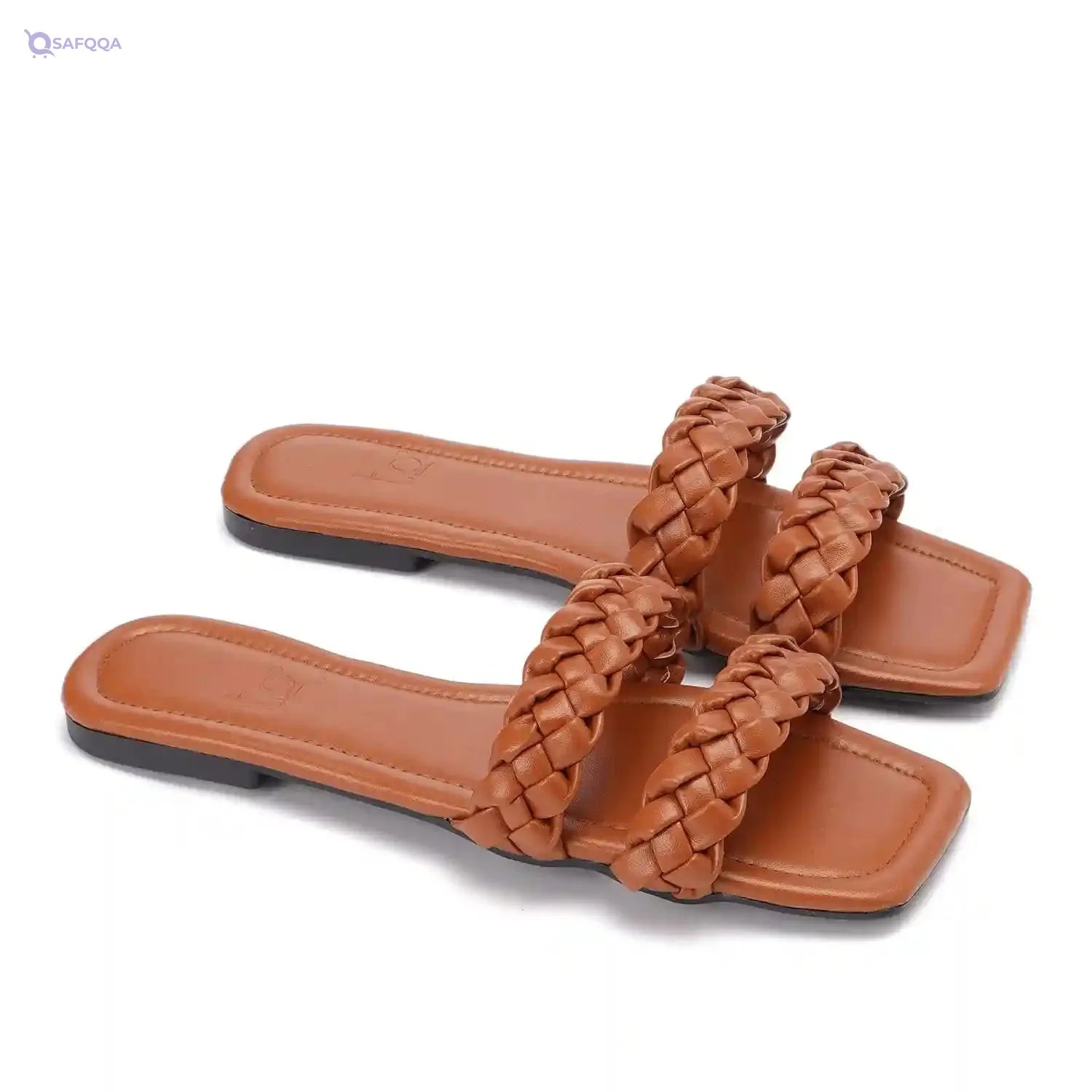 TGS womens Chunky Braided Slipper Flip-Flop - Safqqa