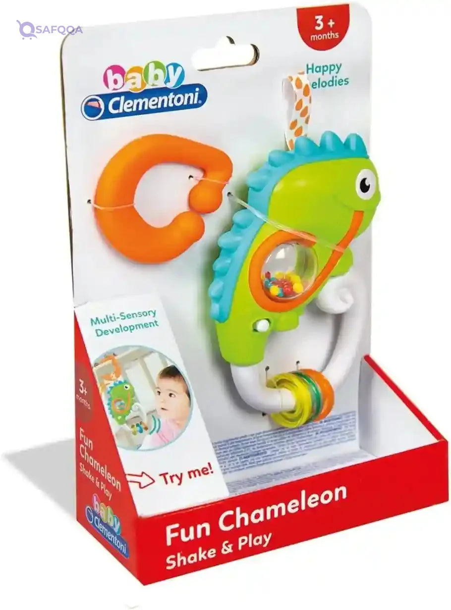 Clementoni Ba - 17332 - interactive chameleon rattle - early childhood game with melodies and sound boy toys, girl toys, birthday gift, Christmas gift, growth, fun, for kids. - Safqqa Egypt