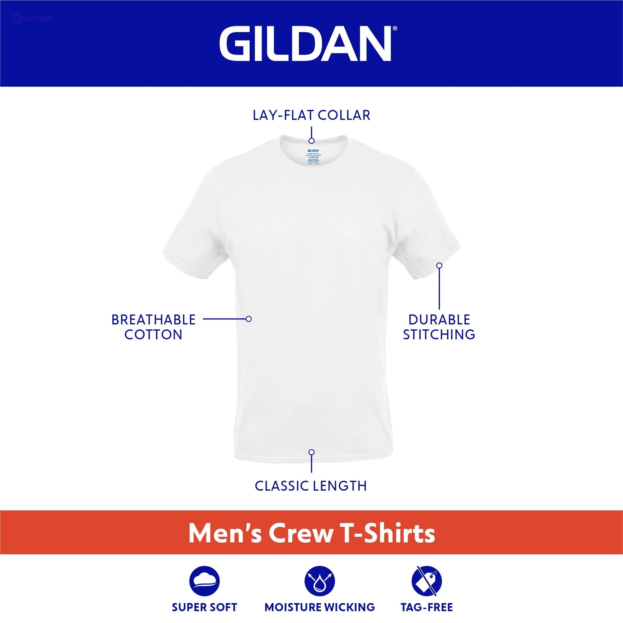 Gildan Men’s Crew Neck T-Shirts for Underwear - Safqqa
