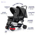 TEKNUM Double Baby Stroller Pram + Diaper Bag wt Stroller Hooks & Changing Mat + Pouch Wide Seat and Canopy Big Basket 5 Point Seat Belt Cushioned Seat (6-36 Months ) -Dark Grey - Safqqa