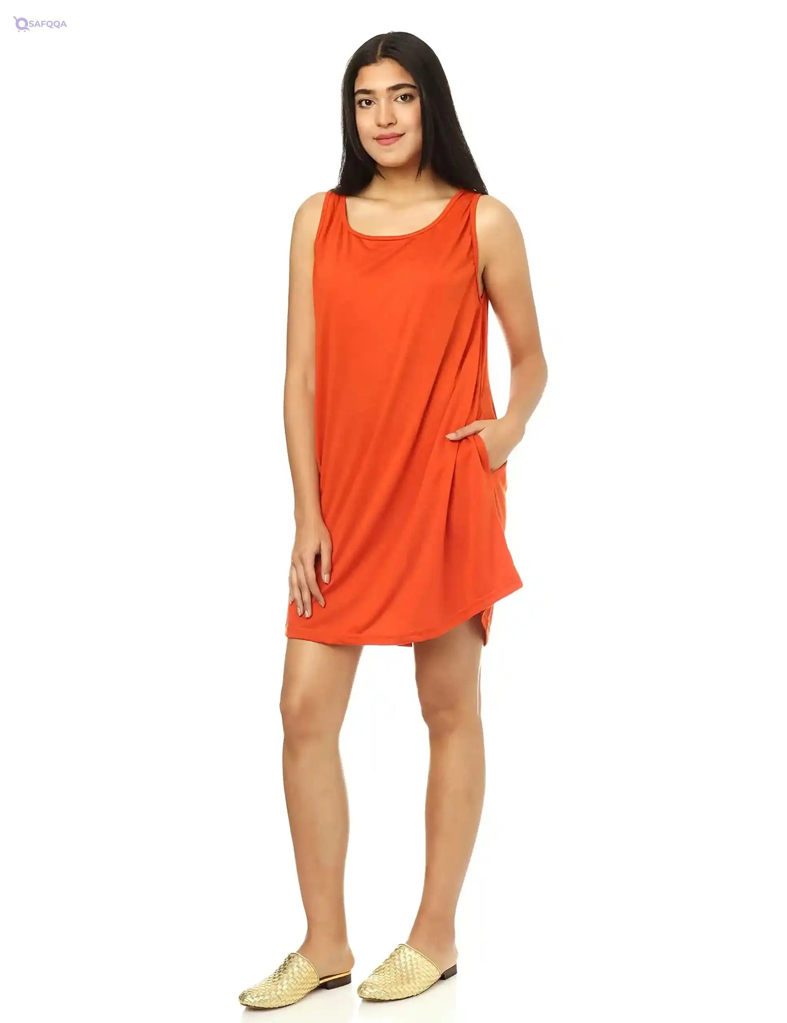 Jamila Women Women Sleevless Short Dress With 2 Pockets DRESS - Safqqa Egypt