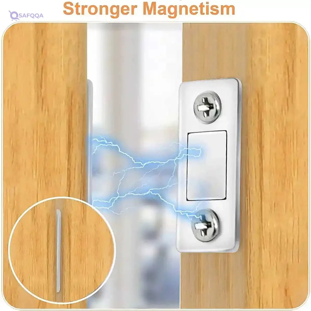 Ultra-Thin Magnetic Door Catch with Screws – Cabinet, Drawer & Sliding Window Closer - Safqqa