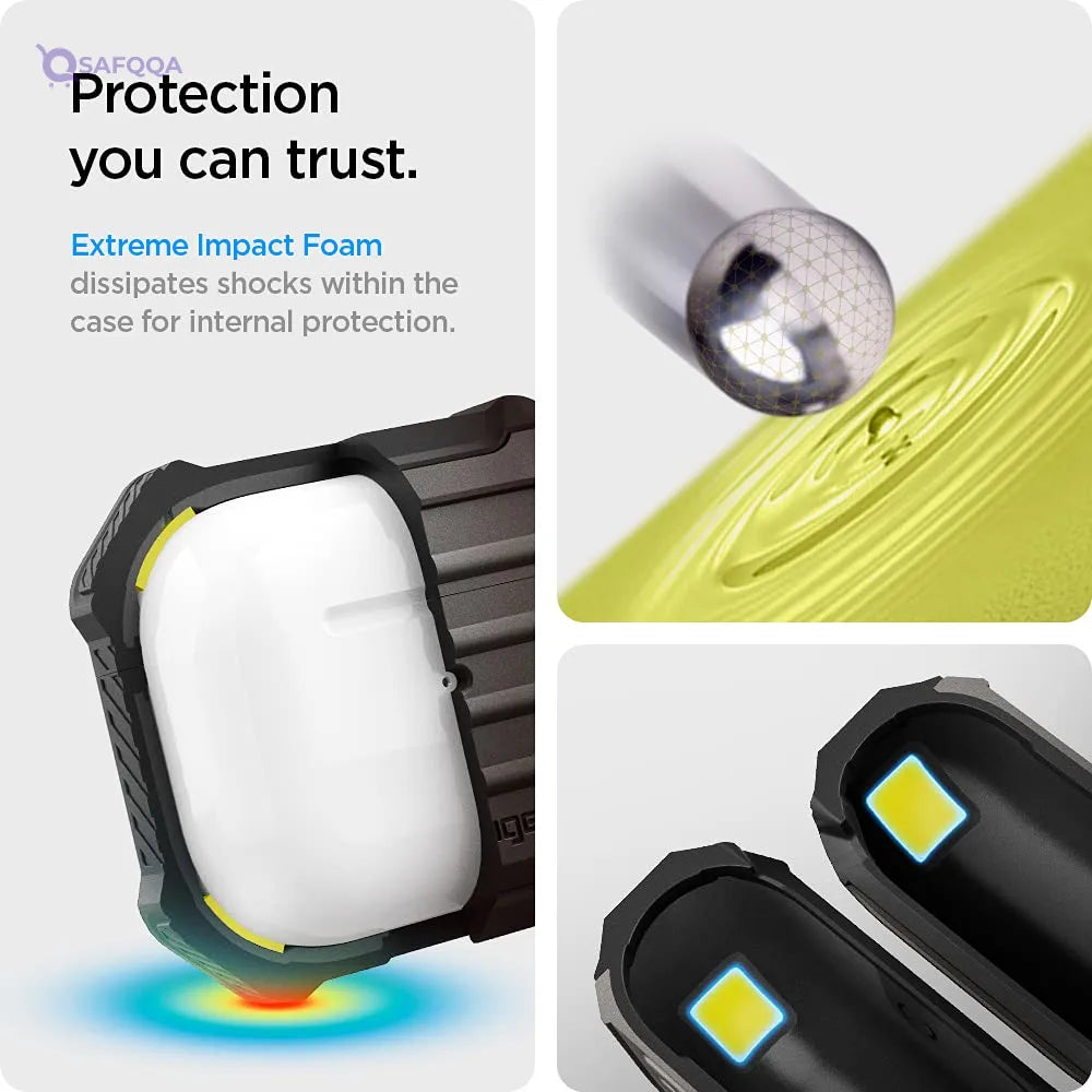 Spigen Tough Armor Case for Apple AirPods 3 – Dual Layer Protection with Keychain - Safqqa