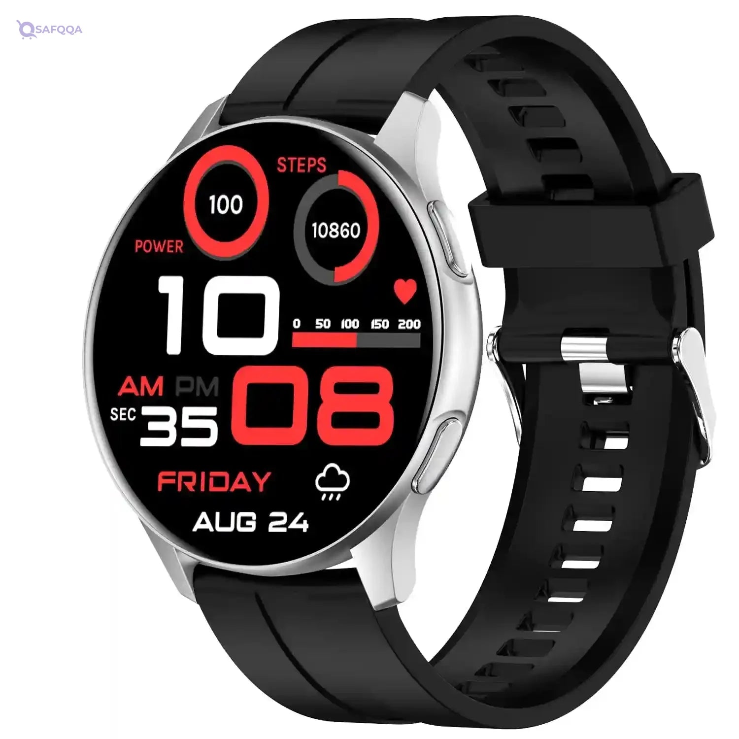 Fire Boltt INVINCIBLE 1.39" AMOLED 454x454 Bluetooth Calling Smartwatch ALWAYS ON, 100 Sports Modes, 8GB for 1500+ Songs, Play Music Without Phone on TWS, Spo2 & Heart Tracking- Have Scratches - Safqqa
