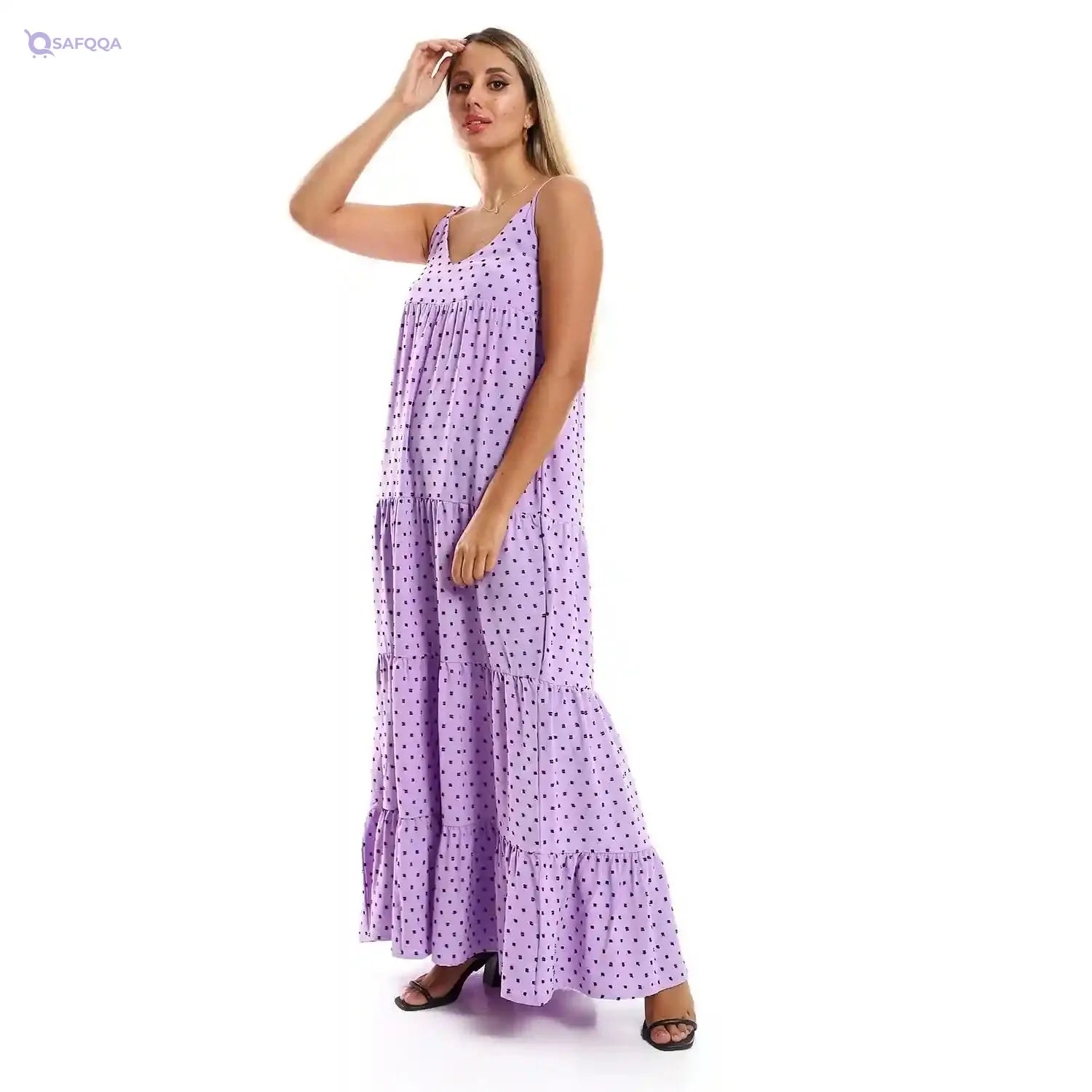 JAMILA Women Spaghetti Sleeves Tiered Dress - Safqqa Egypt