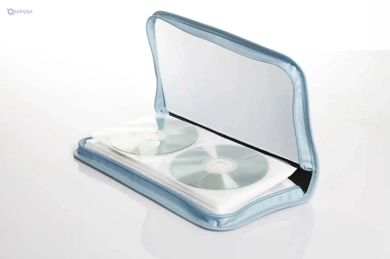 CD DVD Blu Ray Portable Carry Case Wallet 48 CD Disc Organizer, Plastic Protective Carrying Binder Booklet Pockets Album Compact disc holder & Storage for Car Home and Travel Media pouch - Blue - Safqqa Egypt
