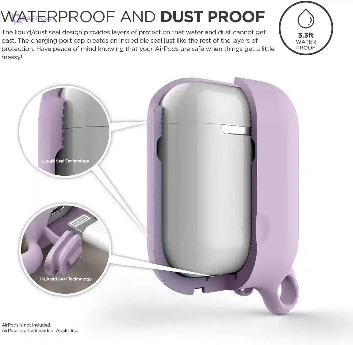 ELAGO AIRPODS WATERPROOF HANG CASE - LAVENDER - Safqqa Egypt