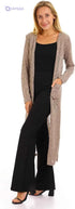 JAMILA Women’s Long Open Neck Cardigan Sweater - Safqqa