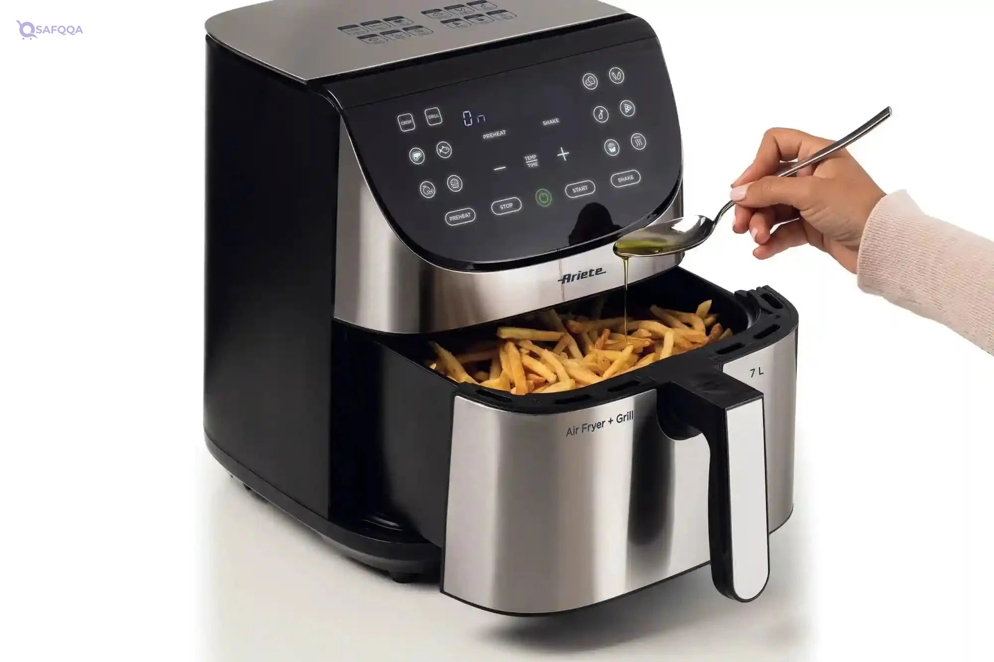 Ariete 4628 AIRY FRYER Metal Air Fryer with Large 7L basket & 12 pre-set programs, Suitable for fried fish, meat, croquettes, chips and breaded foods - Safqqa