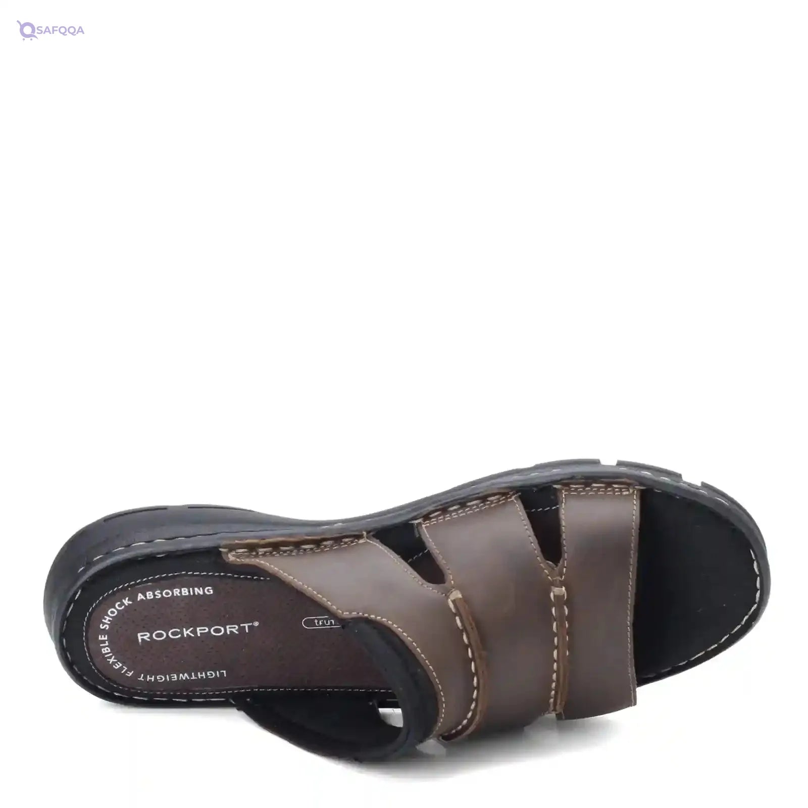 Rockport Men's Darwyn Leather Slide Slippers– Open Toe, Comfortable Casual Footwear - Safqqa