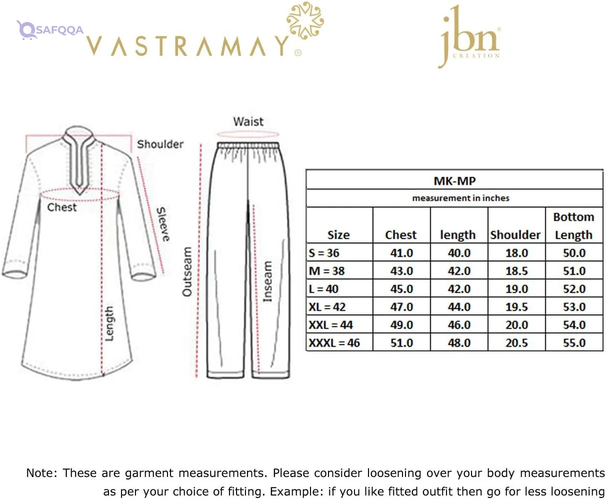 VASTRAMAY Men’s Silk Blend Kurta - Safqqa