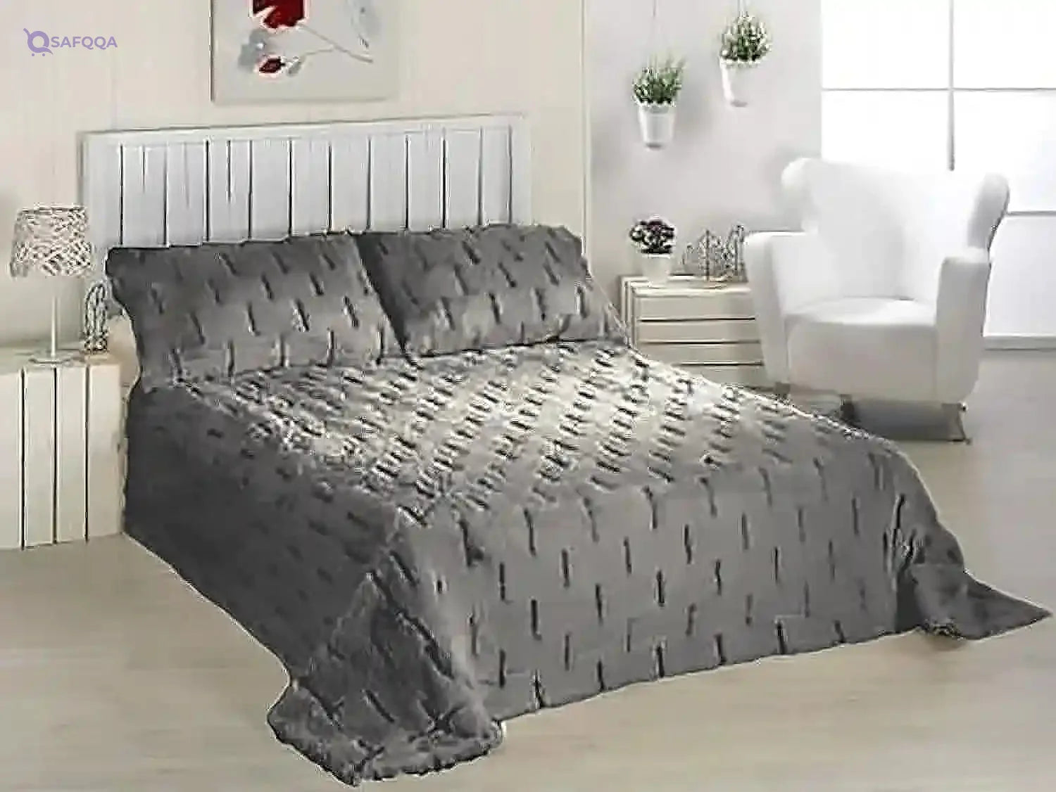 Mora Vinson Heavy Fur Blanket  with 2 Pillow Cases 50x75 cm, 100% Microfiber Polyester, 5.8KG - Safqqa
