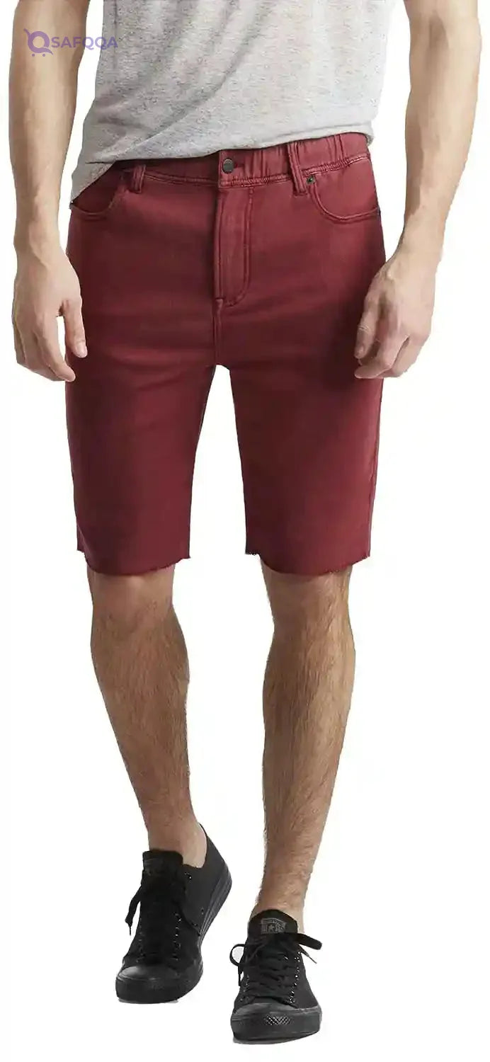 AEROPOSTALE Elastic Waist Raw Hem Flat Front Shorts for Men - Safqqa Egypt