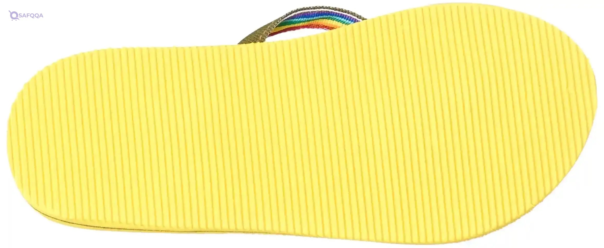 yellow rubber flip flop slipper for kids with colorful fabric strap - yellow size: large & S - Safqqa Egypt