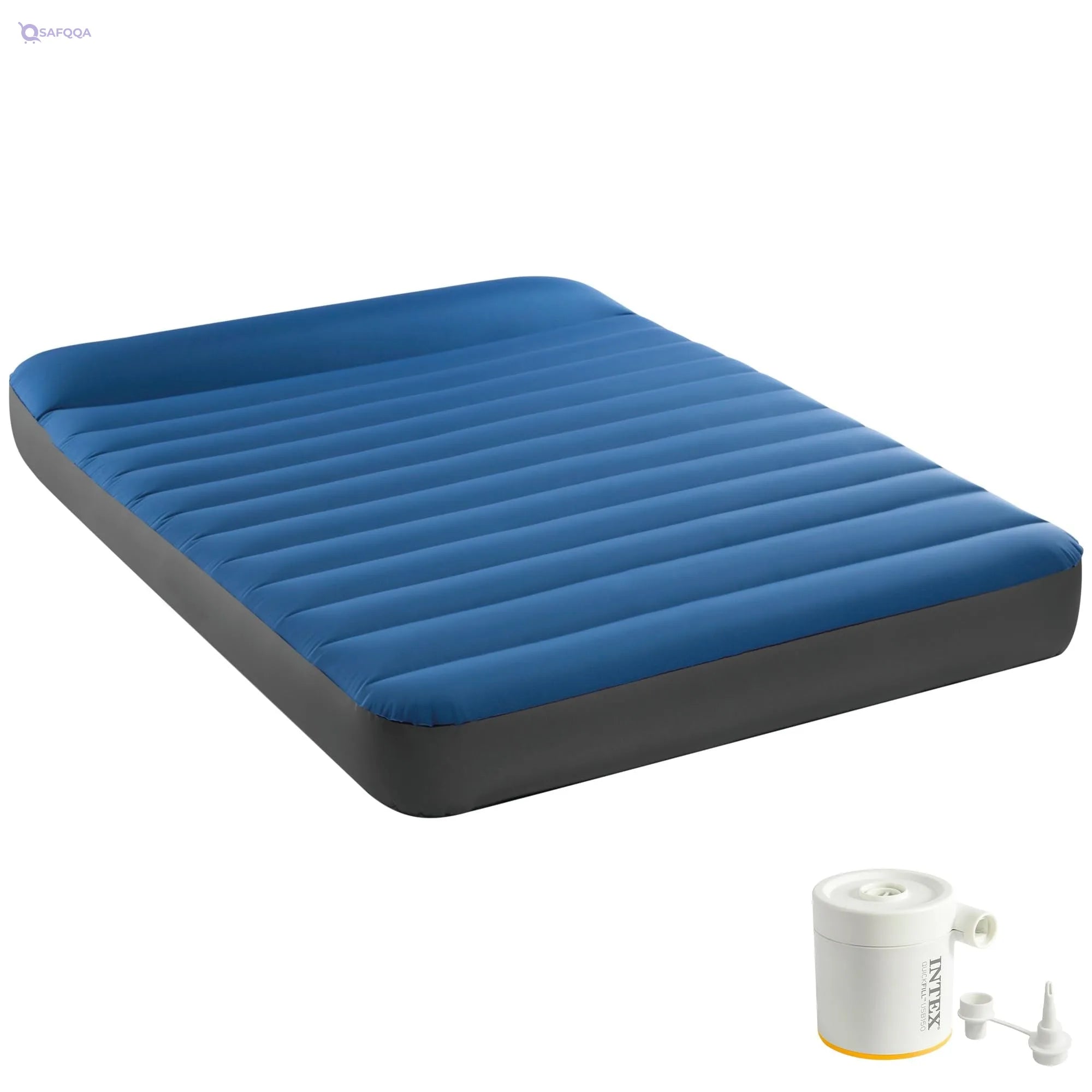 Intex Full Dura-Beam Premier Camping Mattress with USB Pump – 1.37m x 1.91m x 22cm - Safqqa