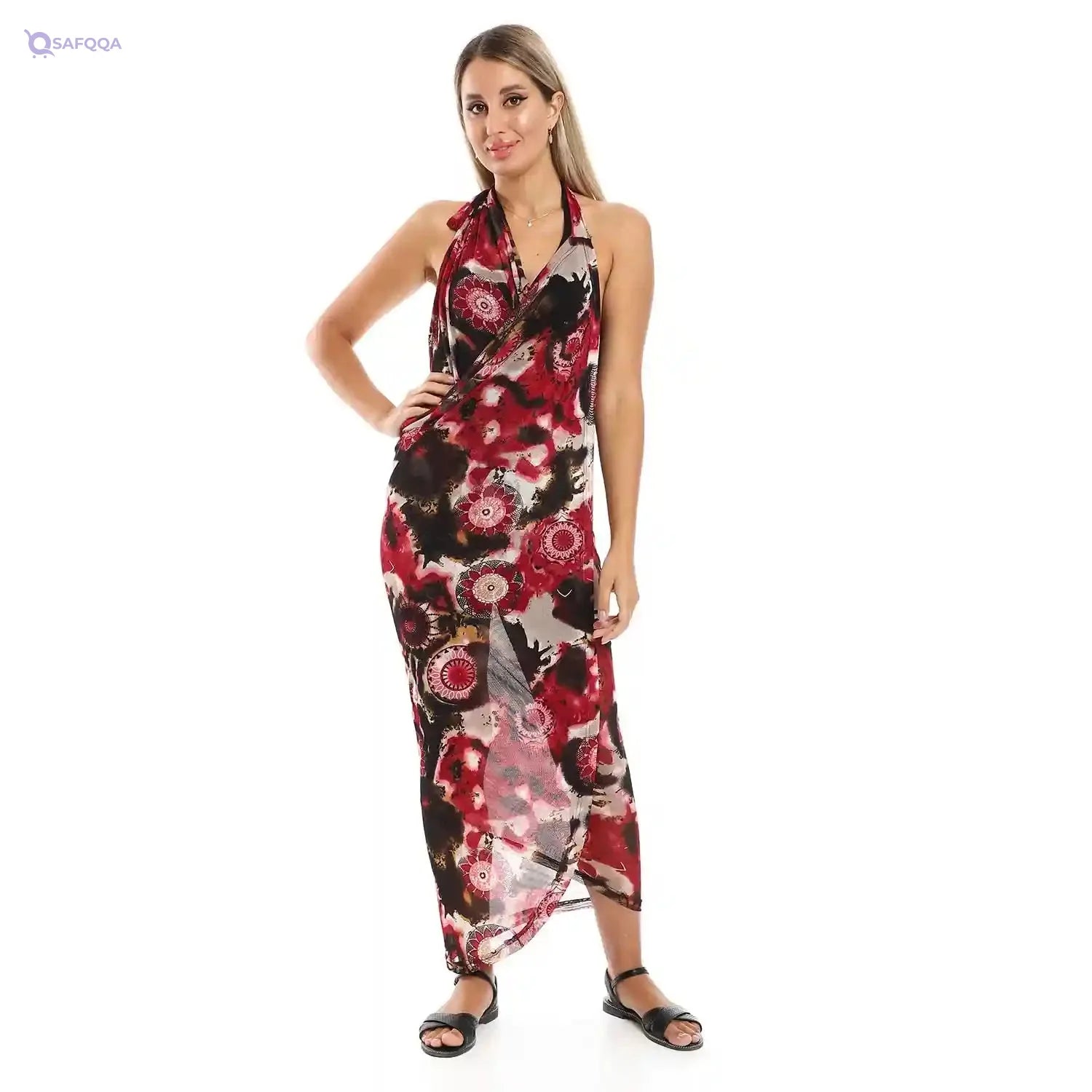 Jamila Women Self Pattern Round Collar Cover Up - Safqqa Egypt