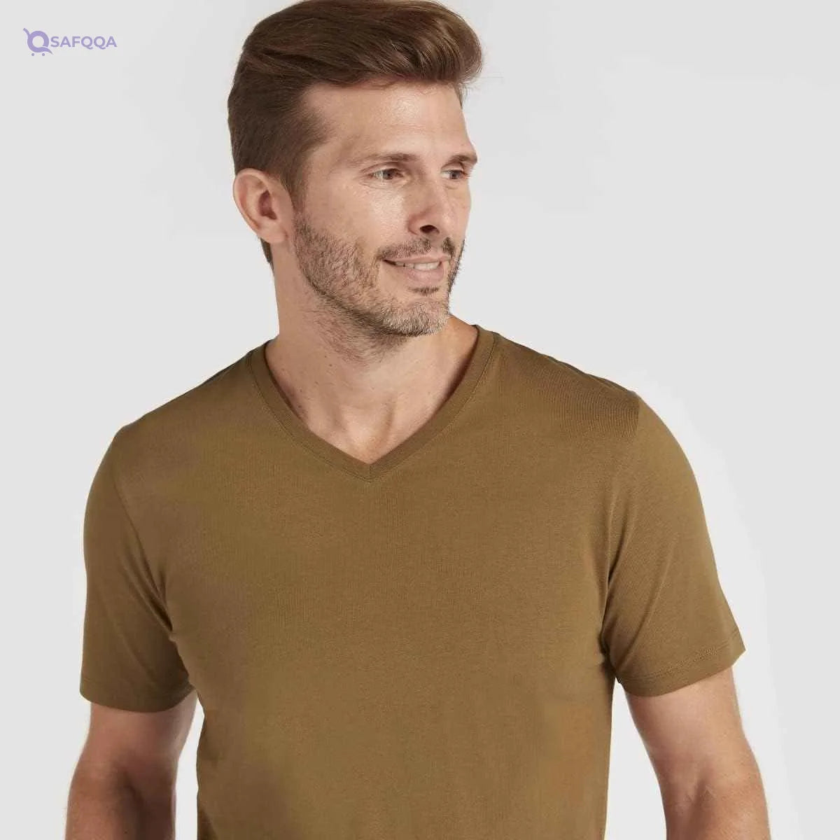 Splash Mens Vneck Solid T-Shirt - Safqqa Egypt