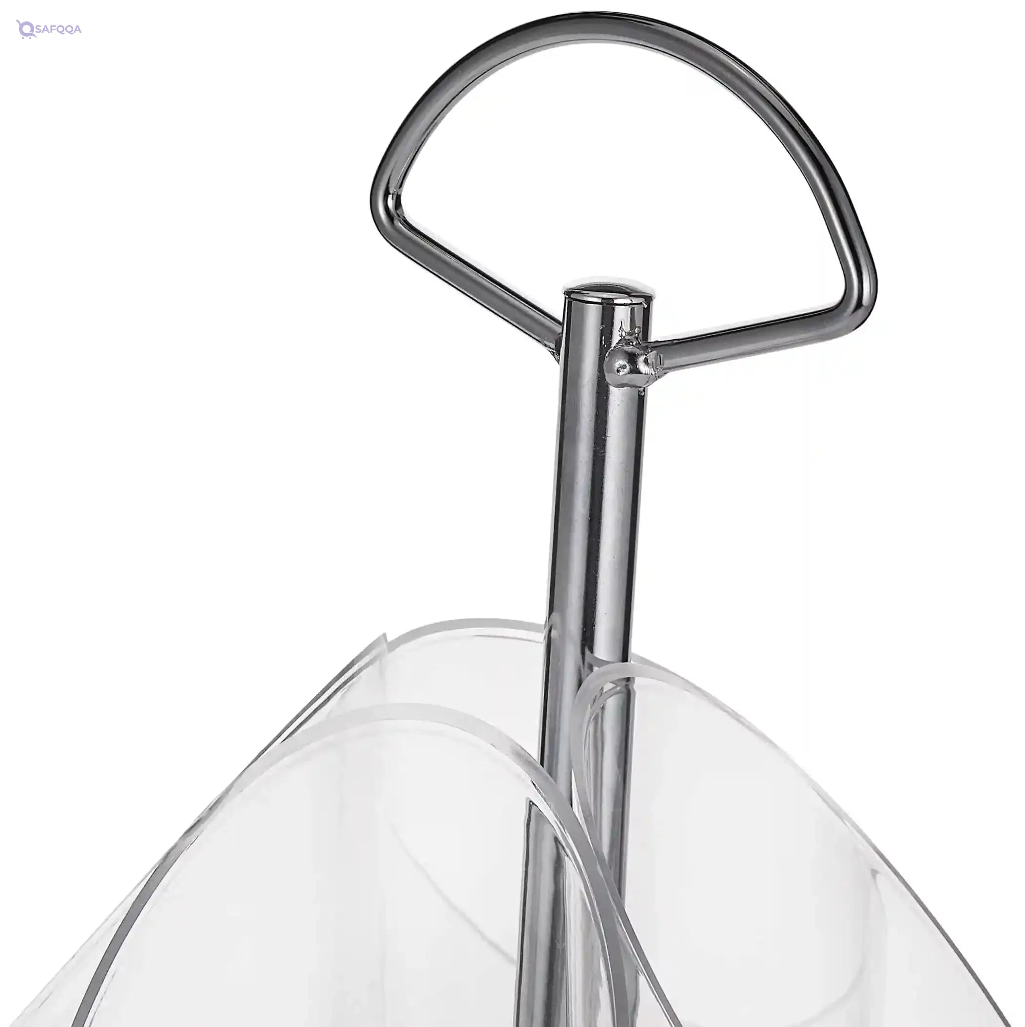 Vague Cutlery Holder For Kitchen, Transparent/Silver - Safqqa