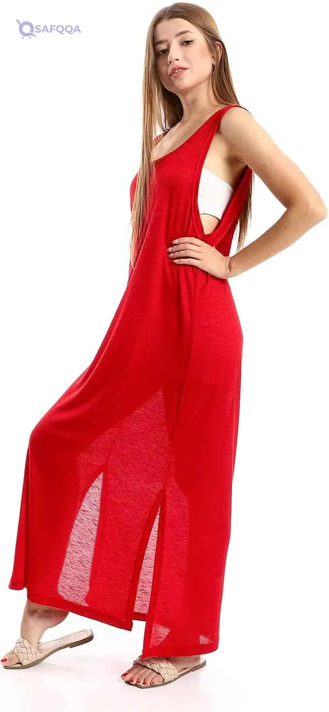 JAMILA Women Round Collar Cover UP With Side Slits OUTERWEAR - Safqqa Egypt