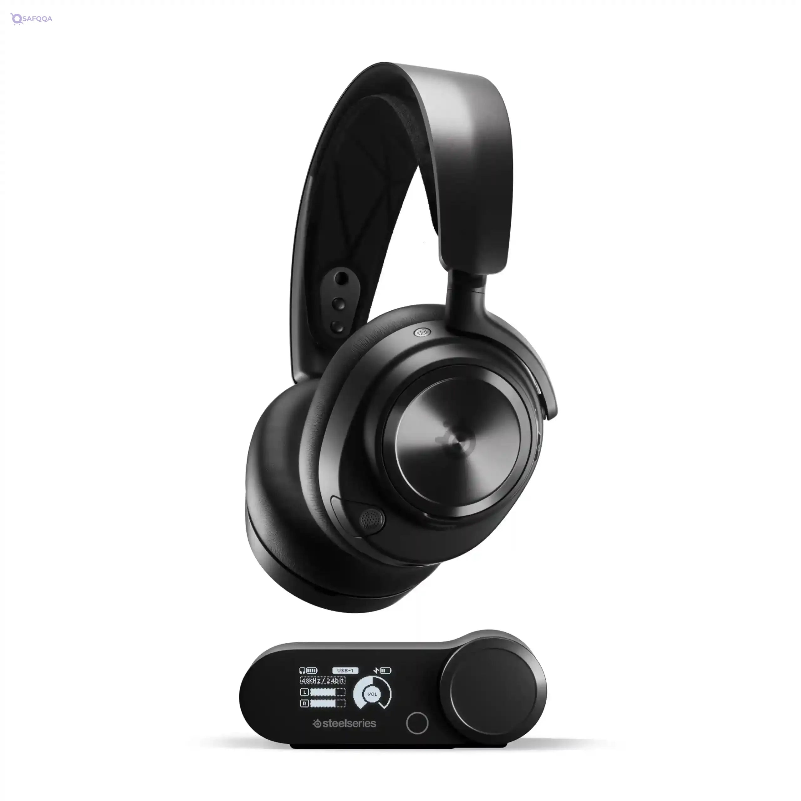 SteelSeries Arctis Nova Pro Wireless - Multi-System Gaming Headset - Premium Hi-Fi Drivers - Active Noise Cancellation - Infinity Power System - PC, PS5, PS4, Switch, Mobile - Safqqa