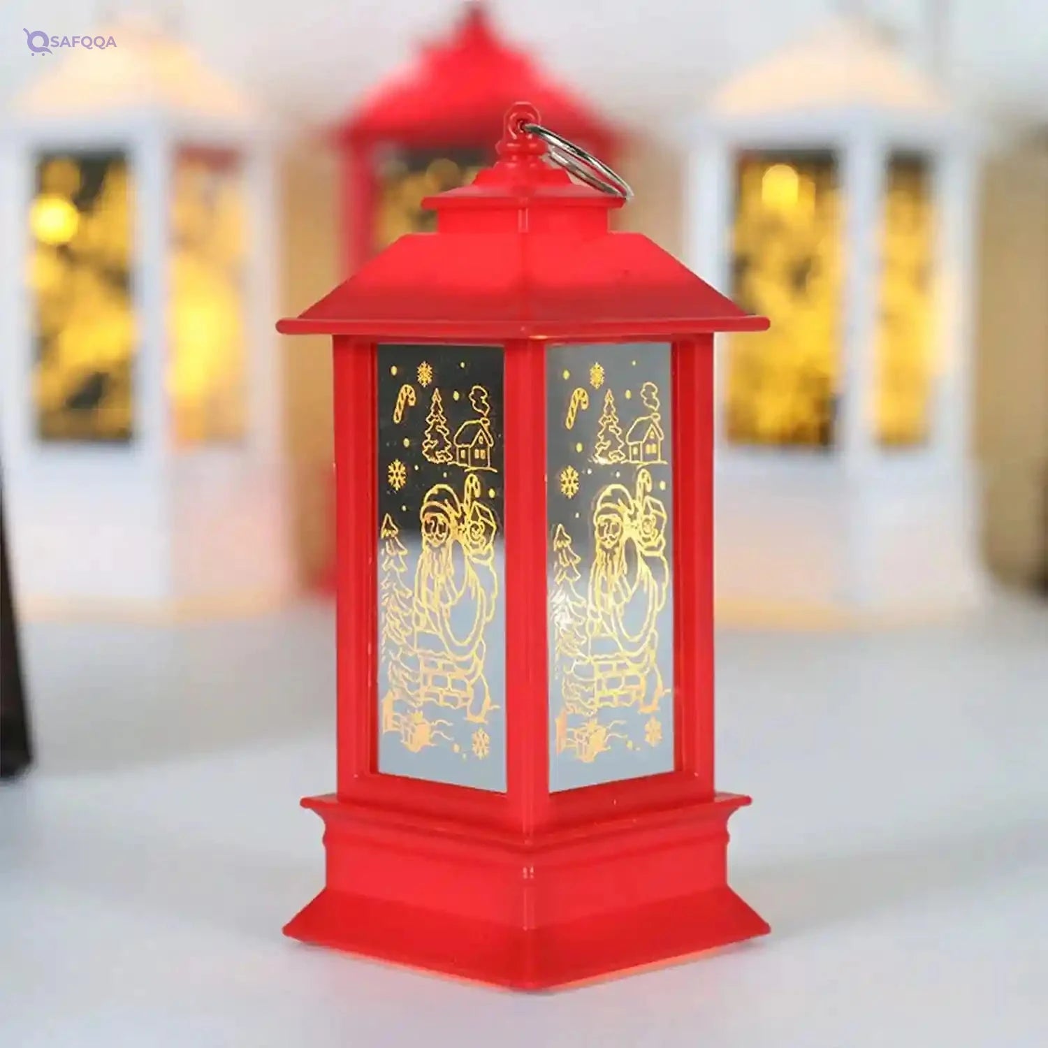 Christmas Lantern Candlestick Lamp – Festive Snowman & Santa Decorative Night Light - Safqqa
