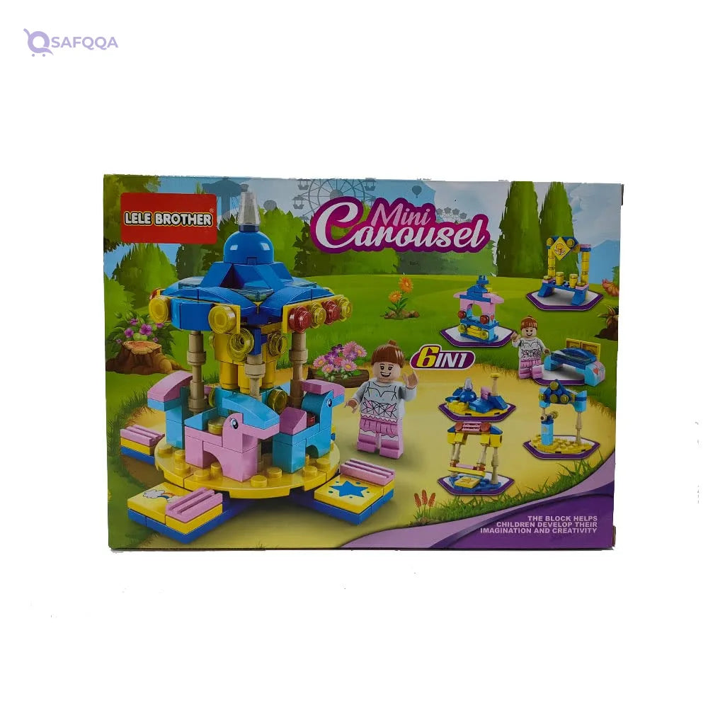 Mini 6-in-1 Carousel Building Blocks Toy – 137 Pieces for Kids - Safqqa