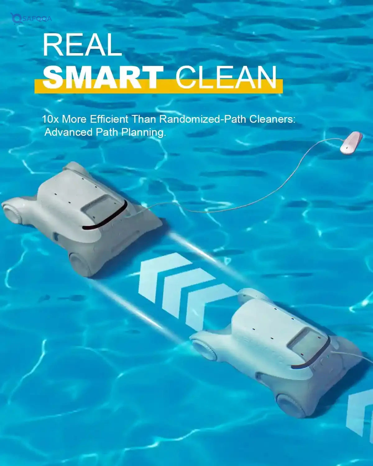 genkinno Pool Robot Pool Vacuum Cleaner Powerful Active Cleaning, Automatic Pool Cleaner up to 120 Minutes Running Time, Quick Dismountable Filter, Intelligent Navigation Robotic Pool Vacuum Cleaner - Safqqa