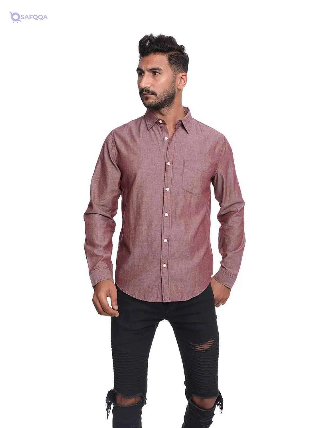AEROPOSTALE Cotton Long Sleeves Slim-Fit Shirt for Men - Safqqa Egypt