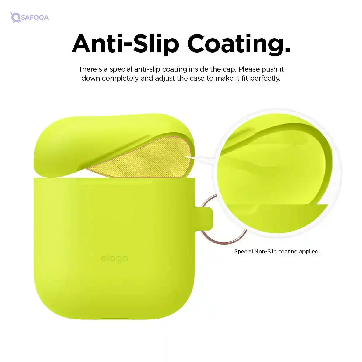 Elago Skinny Hang Case for Apple Airpods Neon Yellow - Safqqa Egypt