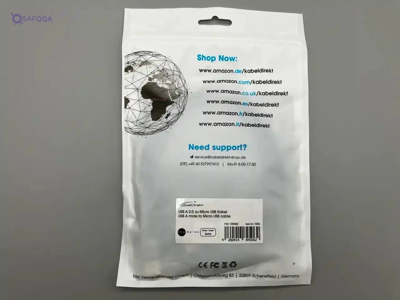 KabelDirekt 854 1m 3 x Micro USB Cable (USB 2.0, Synch & Charge Cable, nylon) PRO Series black - Safqqa