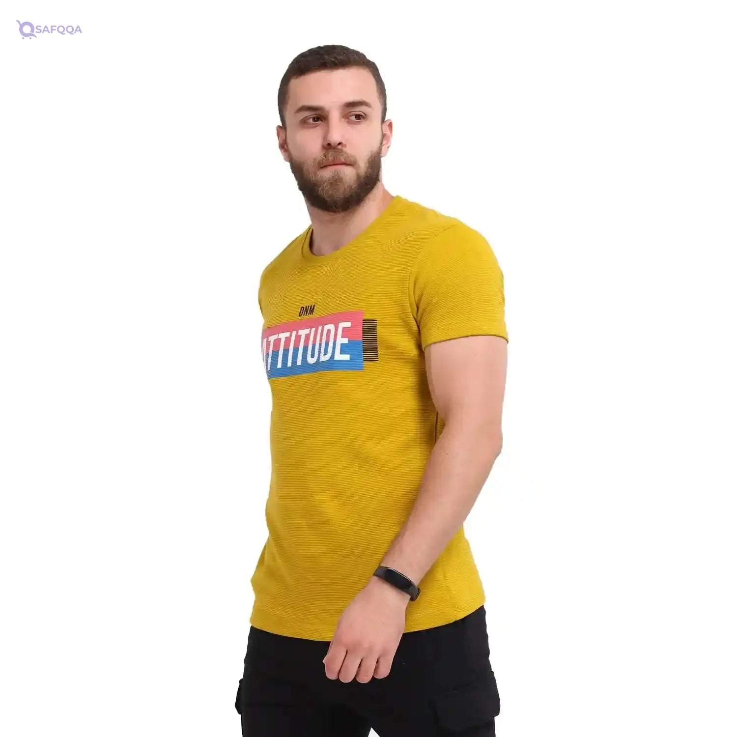 White Rabbit T-shirt Round Neck"Heaven" Print Casual Tee for Men's - Safqqa Egypt