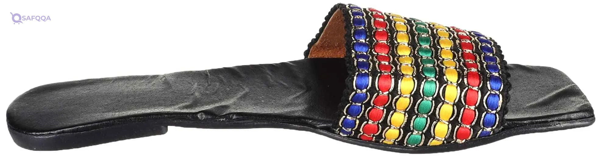 OX Faux Leather Multicolor Slides OX0011 For women - Safqqa