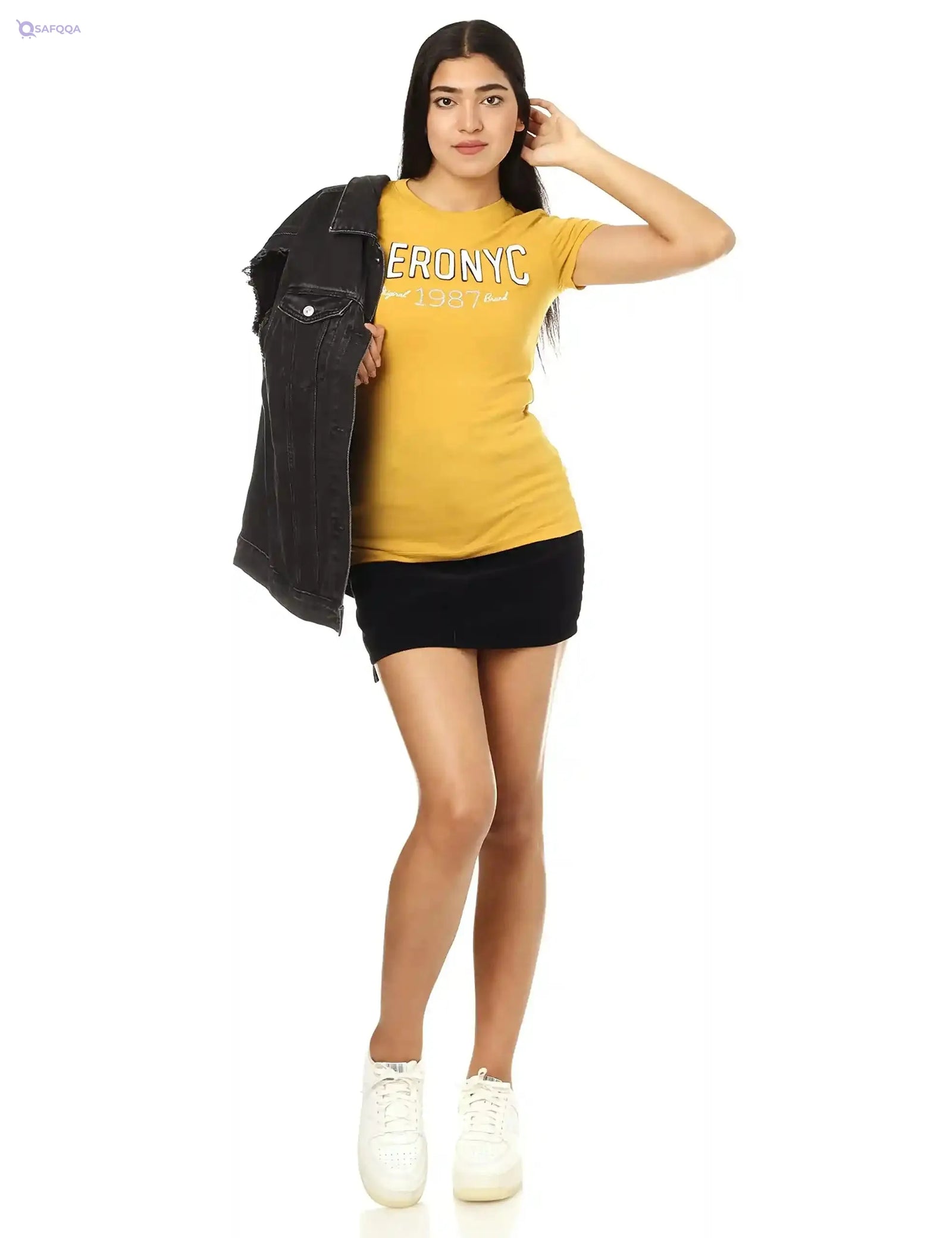 Aeropostale Contrast Print Short Sleeves T-Shirts for Women - Safqqa Egypt