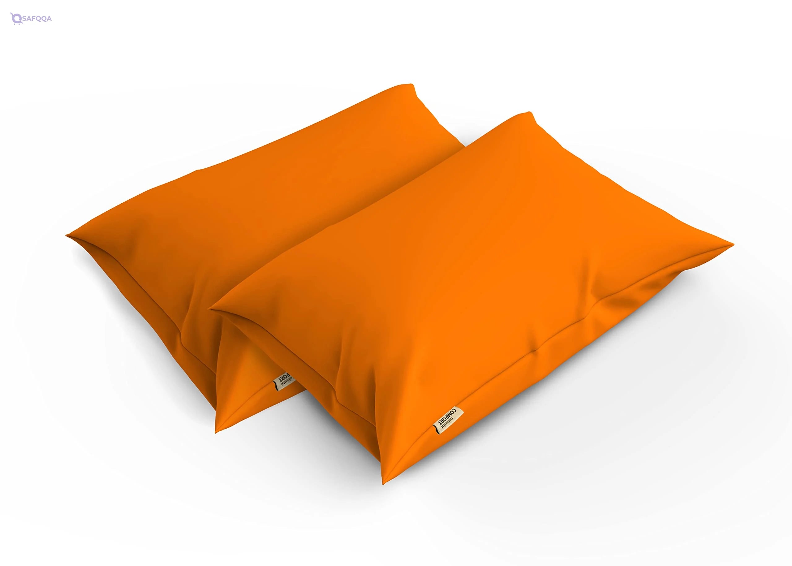 comfort Pillowcase 150 TC cotton Orange pack of 2-50X75 - Safqqa