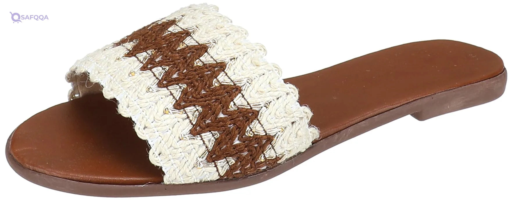 SWAY Flat Spongy Cushioned Insole For Amazing Comfort And A Braided Faux Soft Leather Upper Slipper For Women, - Safqqa
