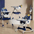 Generic Highchairs 6 Position Foldable Baby High Chair Feeding Chair Newborn Feeding Chair Removable Adjustable Double Meal Tray Reclining Baby Chair with Universal Wheels 8131 Colors (multicolor) - Safqqa