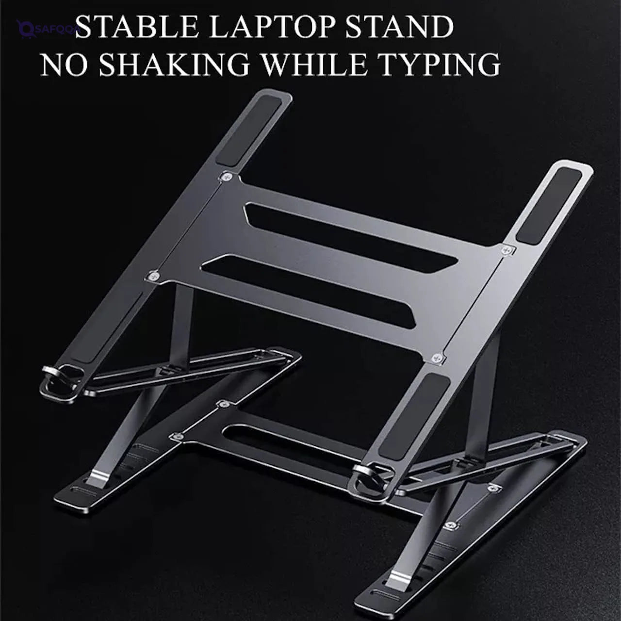 Boneruy Double-Layer Foldable Laptop Stand, Compatible with Laptops up to 17.3 inches - Silver - Safqqa