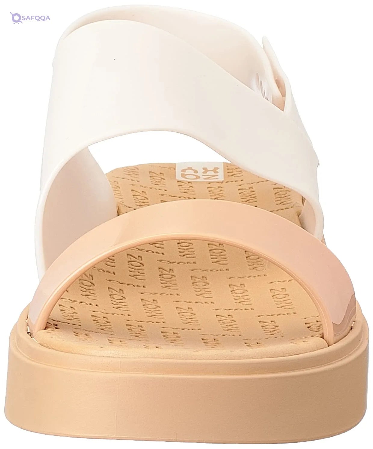 Zaxy Back Flatform Sandal – Nude Rubber Flip Flop for Women - Safqqa