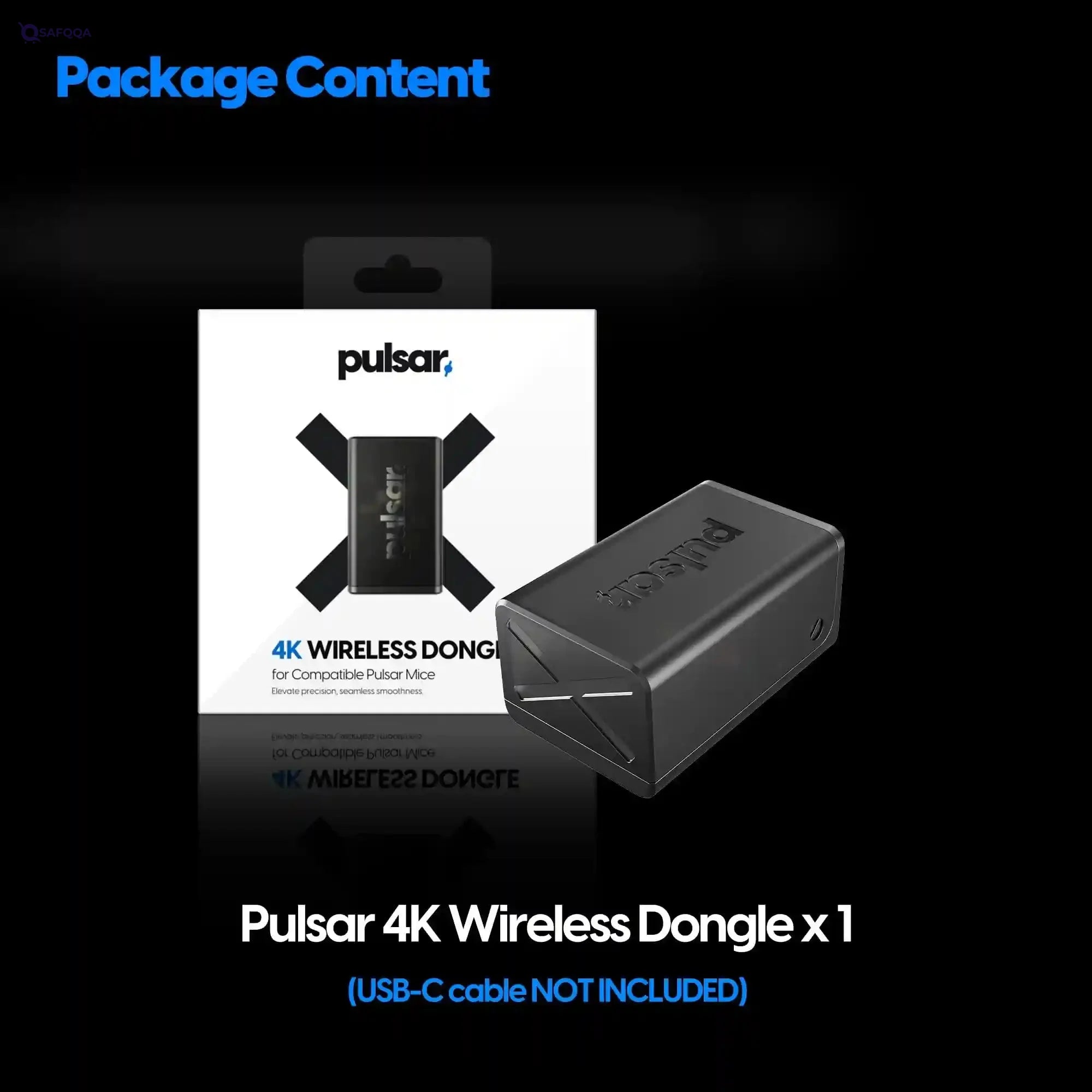Pulsar Gaming Gears - 4K Wireless , Enable 4000Hz Polling Rate, boosts Tracking Precision, responsiveness and Accuracy (Black) - Safqqa