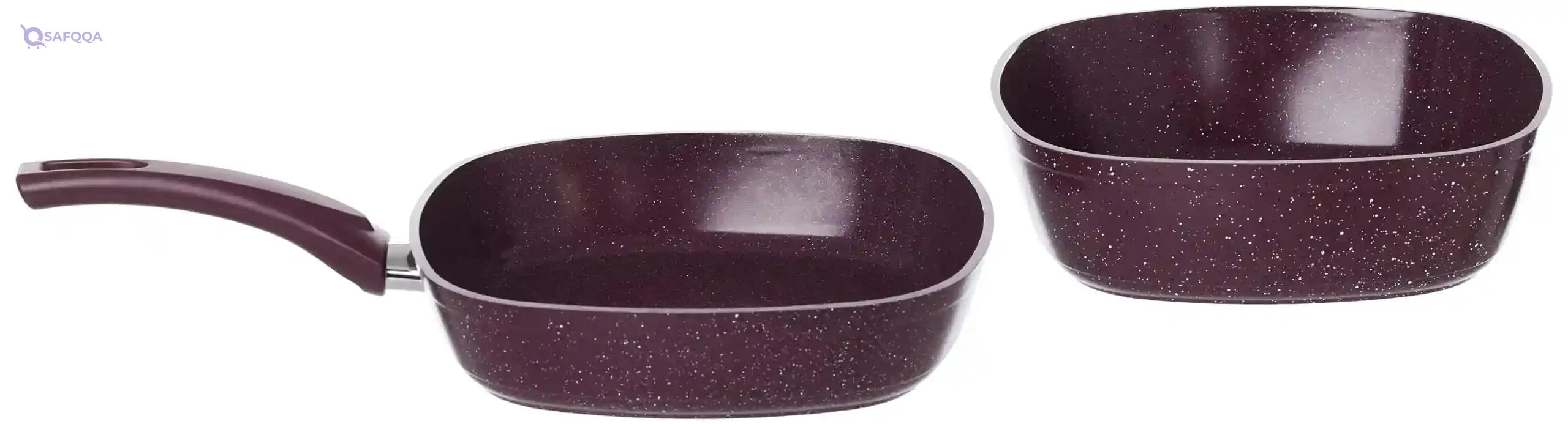 Top Chef 10-Piece Square Granite Cookware Set – Non-Stick & Durable (Pots 18/20/24/28 + Pan 26 + Tray 26 cm) - Safqqa
