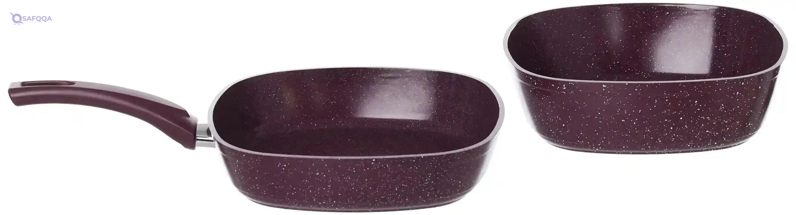 Top Chef 10-Piece Square Granite Cookware Set – Non-Stick & Durable (Pots 18/20/24/28 + Pan 26 + Tray 26 cm) - Safqqa