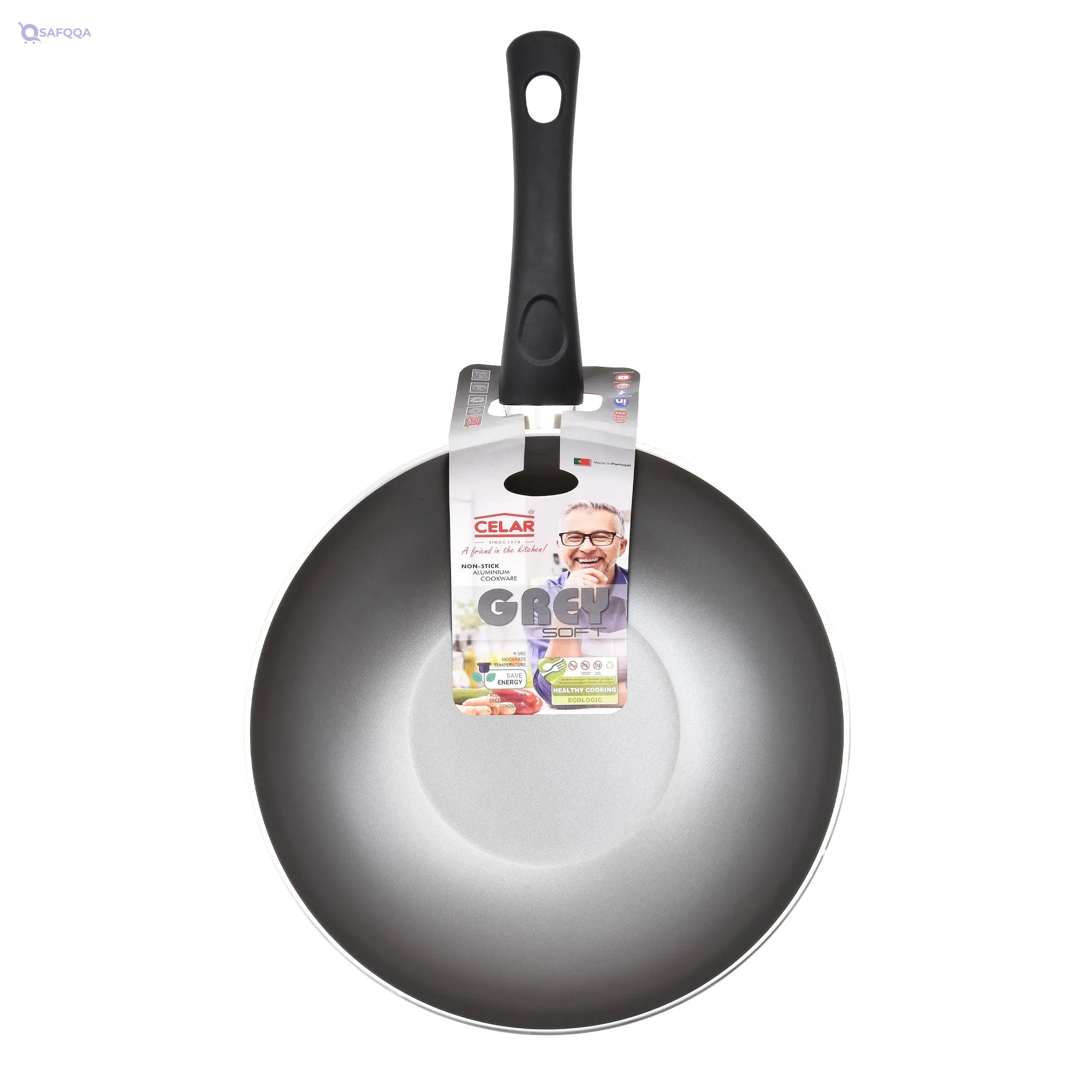 Celar Frying Pan Aluminum , 28 cm ,Grey - Safqqa